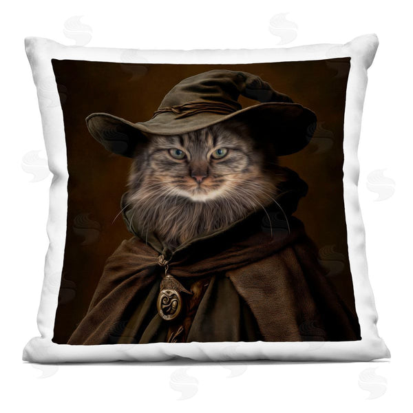 stupell industries Kelley Parker | Whiskered Wizardry Cat Printed Throw Pillow