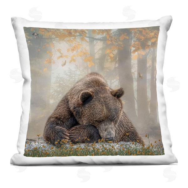 stupell industries Kelley Parker | Woodland Bear Among Wildflowers Printed Throw Pillow