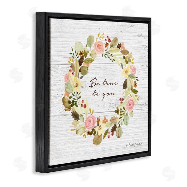 Stupell Industries Kelley Talent | Be True To You Peony Wreath Wall Art