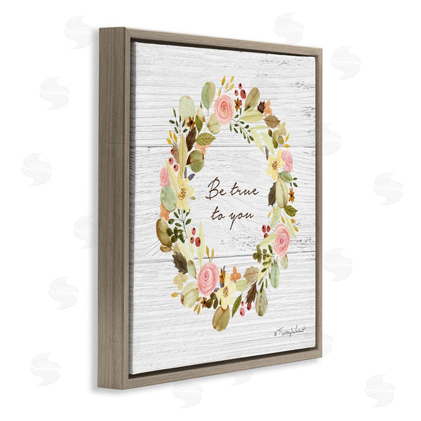 Stupell Industries Kelley Talent | Be True To You Peony Wreath Wall Art