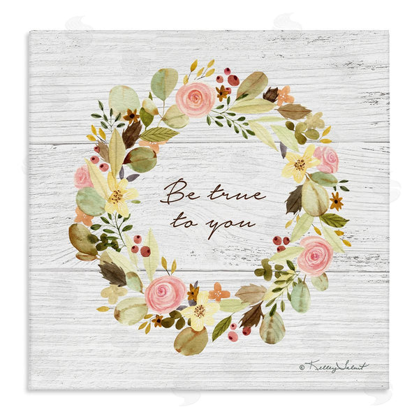 stupell industries Kelley Talent | Be True To You Peony Wreath Wall Art