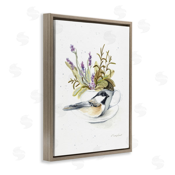 Stupell Industries Kelley Talent | Bird & Floral Teacup Wall Art
