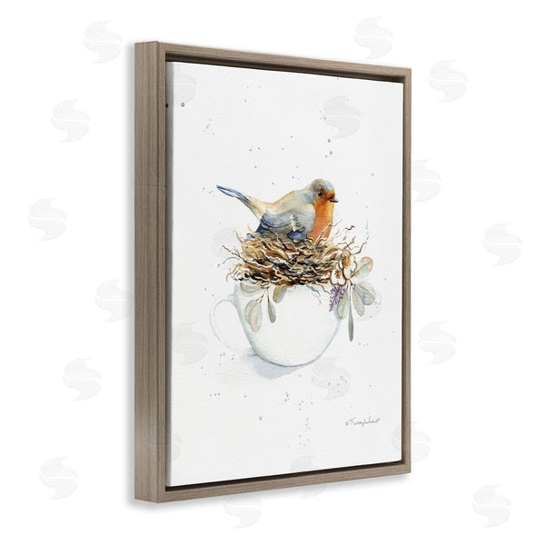 Stupell Industries Kelley Talent | Bird In Coffee Mug Nest Wall Art