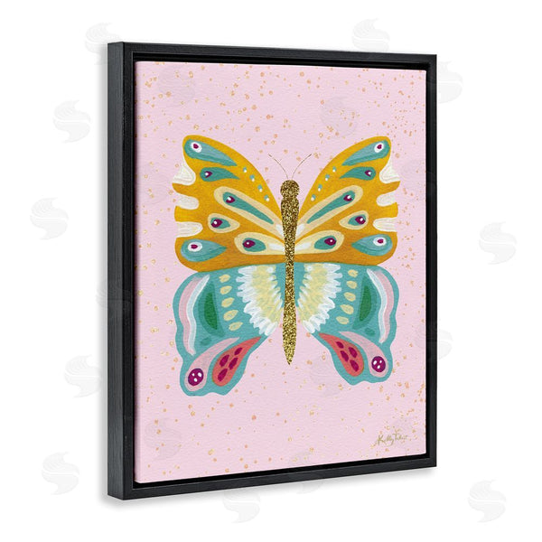 Stupell Industries Kelley Talent | Glitzy Butterfly On Pink Wall Art