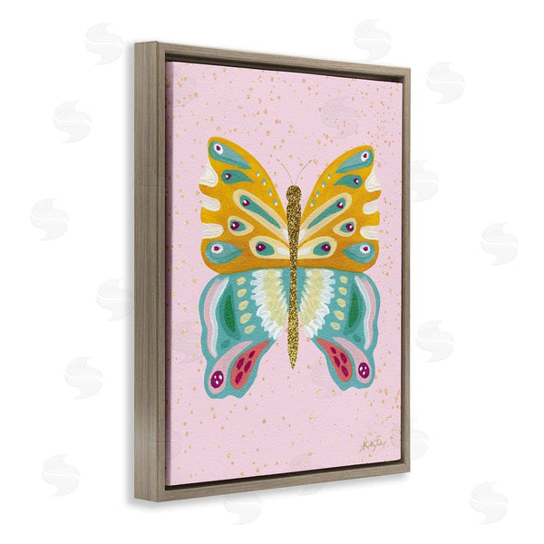 Stupell Industries Kelley Talent | Glitzy Butterfly On Pink Wall Art