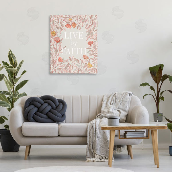 Stupell Industries Kelley Talent | Live By Faith Rosy Florals Wall Art