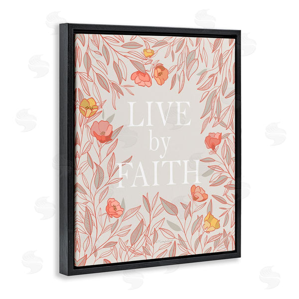 Stupell Industries Kelley Talent | Live By Faith Rosy Florals Wall Art