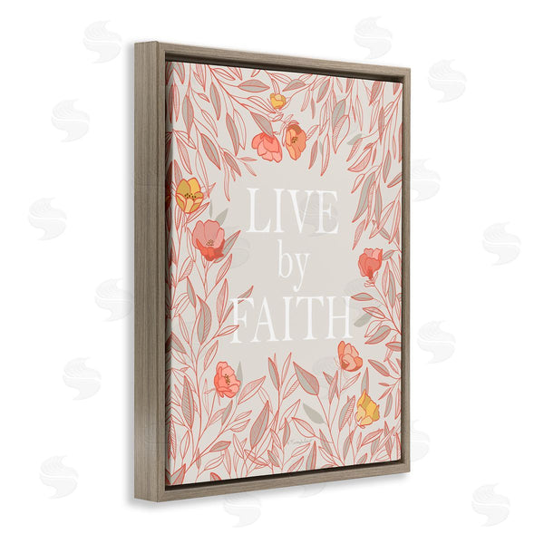 Stupell Industries Kelley Talent | Live By Faith Rosy Florals Wall Art
