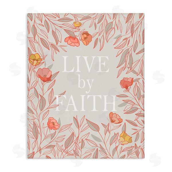 stupell industries Kelley Talent | Live By Faith Rosy Florals Wall Art