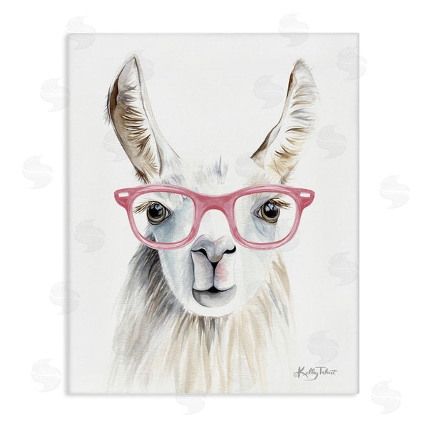 stupell industries Kelley Talent | Llama Wearing Pink Glasses Casual Animal Portrait Wall Art