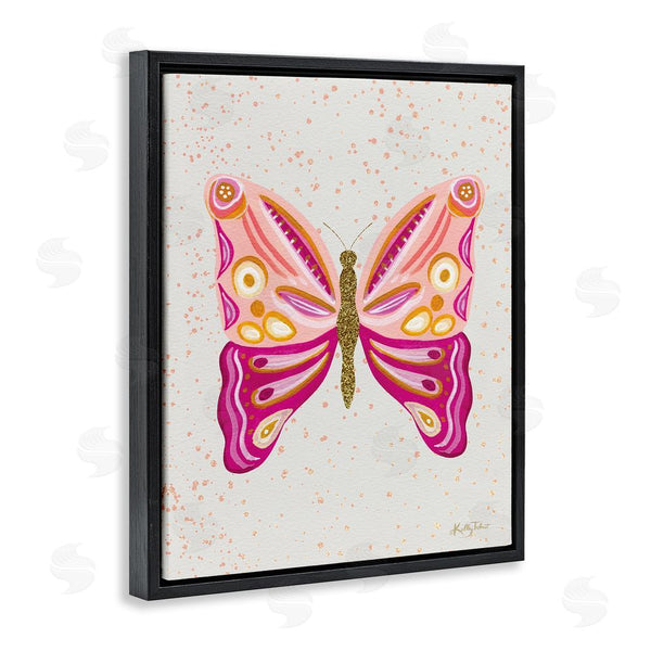 Stupell Industries Kelley Talent | Modern Glam Pink Butterfly Wall Art