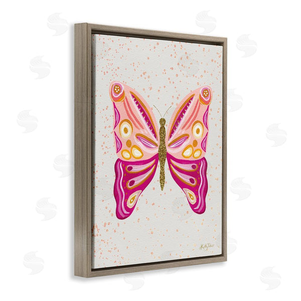Stupell Industries Kelley Talent | Modern Glam Pink Butterfly Wall Art