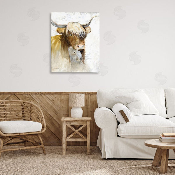 Stupell Industries Kelley Talent | Neutral Longhorn & Calf Wall Art