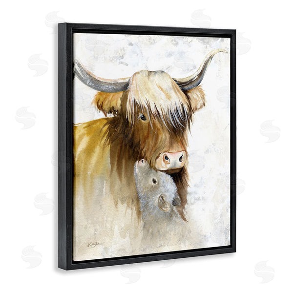 Stupell Industries Kelley Talent | Neutral Longhorn & Calf Wall Art