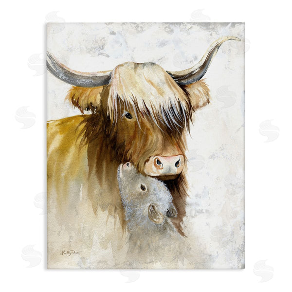 stupell industries Kelley Talent | Neutral Longhorn & Calf Wall Art