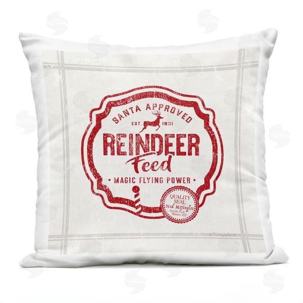 Stupell Industries Kelley Talent | Reindeer Feed Vintage Ad Printed Throw Pillow