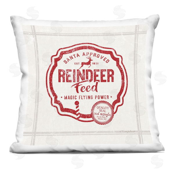 stupell industries Kelley Talent | Reindeer Feed Vintage Ad Printed Throw Pillow