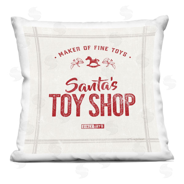 stupell industries Kelley Talent | Santa's Toy Shop Vintage Printed Throw Pillow