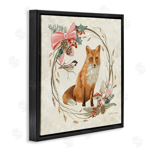 Stupell Industries Kelley Talent | Woodland Fox Rustic Wreath