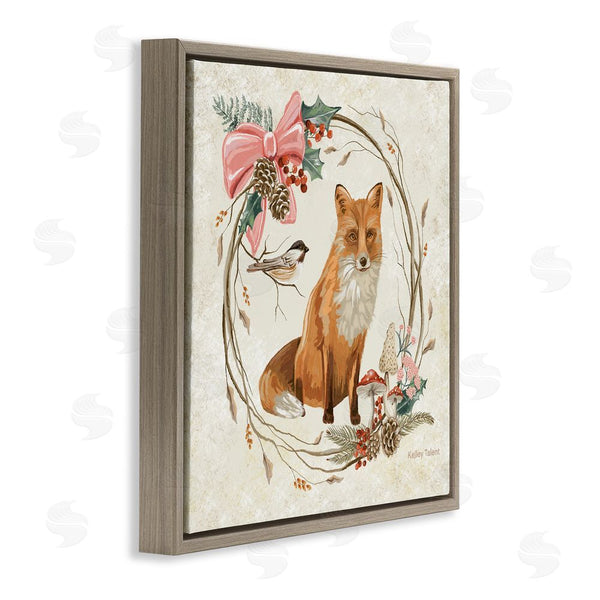 Stupell Industries Kelley Talent | Woodland Fox Rustic Wreath