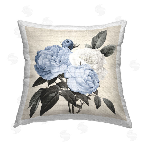 Stupell Industries Kelly Donovan | Blue Peony Blossoms Printed Throw Pillow