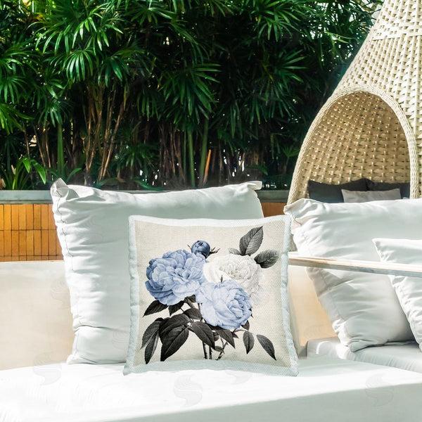 Stupell Industries Kelly Donovan | Blue Peony Blossoms Printed Throw Pillow