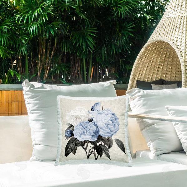Stupell Industries Kelly Donovan | Blue Roses Bouquet Printed Throw Pillow