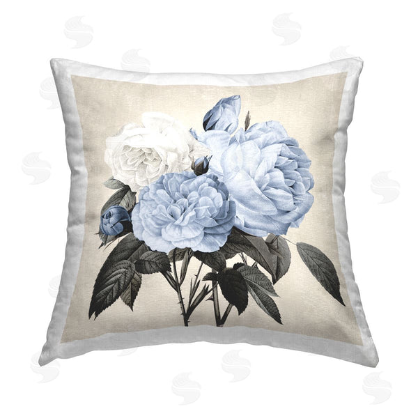 stupell industries Kelly Donovan | Blue Roses Bouquet Printed Throw Pillow
