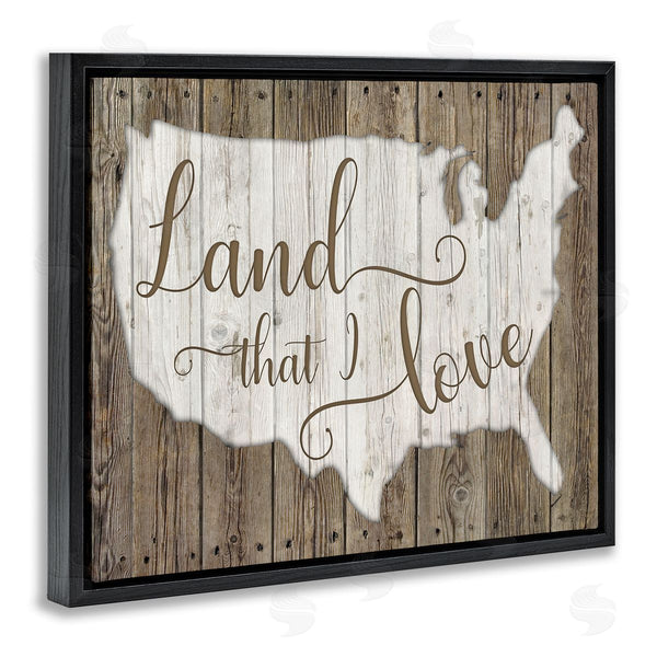 Stupell Industries Kelly Donovan | Land I Love United States Map Rustic Background Wall Art