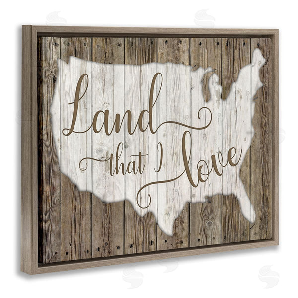 Stupell Industries Kelly Donovan | Land I Love United States Map Rustic Background Wall Art
