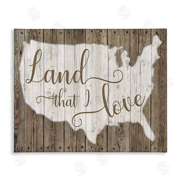 stupell industries Kelly Donovan | Land I Love United States Map Rustic Background Wall Art