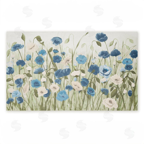 stupell industries Kelly Elizabeth | Blue Poppy Garden Non-Woven Door Mat