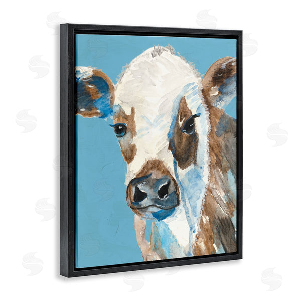 Stupell Industries Kelly Elizabeth | Cow With Blue Background Wall Art