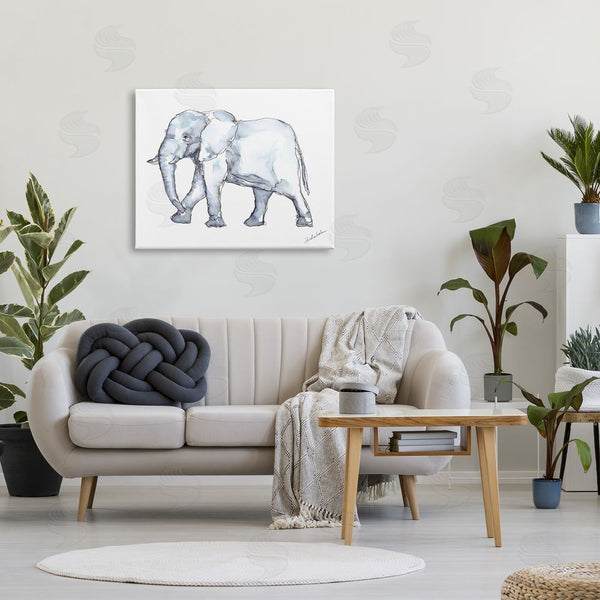 Stupell Industries Kendra Shedenhelm | Elephant Walking Casual Watercolor Sketch Style Wall Art