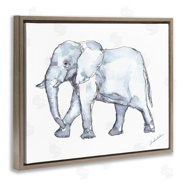 Stupell Industries Kendra Shedenhelm | Elephant Walking Casual Watercolor Sketch Style Wall Art