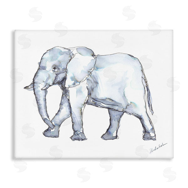 stupell industries Kendra Shedenhelm | Elephant Walking Casual Watercolor Sketch Style Wall Art