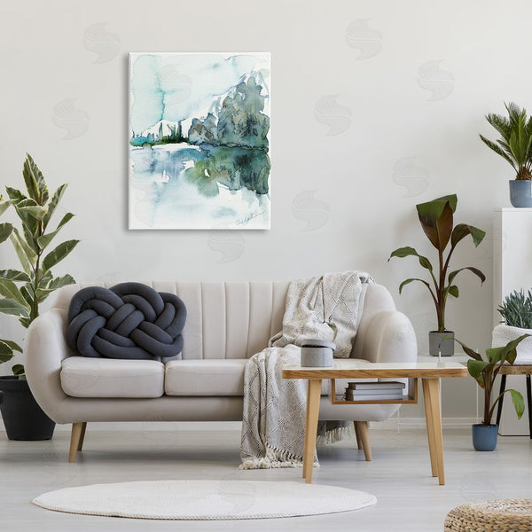 Stupell Industries Kendra Shedenhelm | Trees Lake Reflection Modern Landscape Watercolor Effect Wall Art