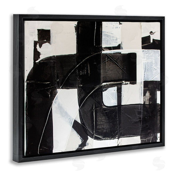 Stupell Industries Kent Youngstrom | Geometric Black White Abstract Industrial Shapes Wall Art