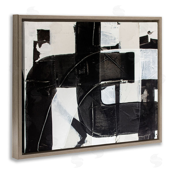 Stupell Industries Kent Youngstrom | Geometric Black White Abstract Industrial Shapes Wall Art