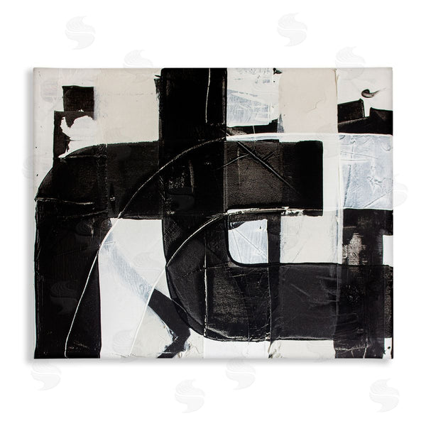 stupell industries Kent Youngstrom | Geometric Black White Abstract Industrial Shapes Wall Art