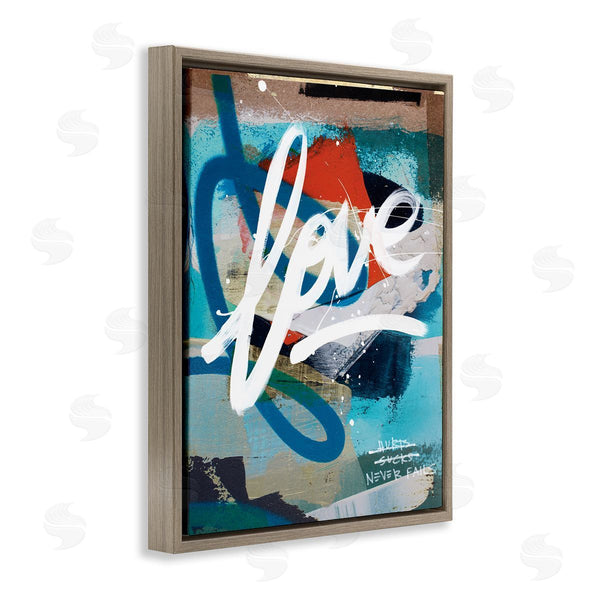 Stupell Industries Kent Youngstrom | Graffiti Love Text Modern Urban Blue Pattern