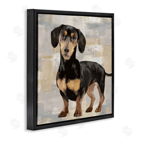 Stupell Industries Keri Rodgers | Dachshund Dog Portrait Neutral Patchwork