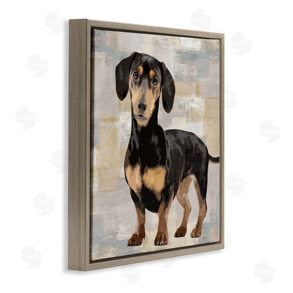 Stupell Industries Keri Rodgers | Dachshund Dog Portrait Neutral Patchwork