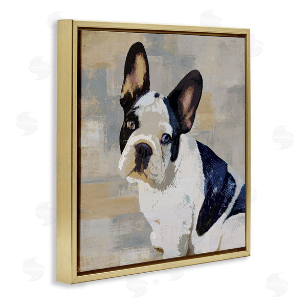 Stupell Industries Keri Rodgers | French Bulldog Dog Neutral Patchwork