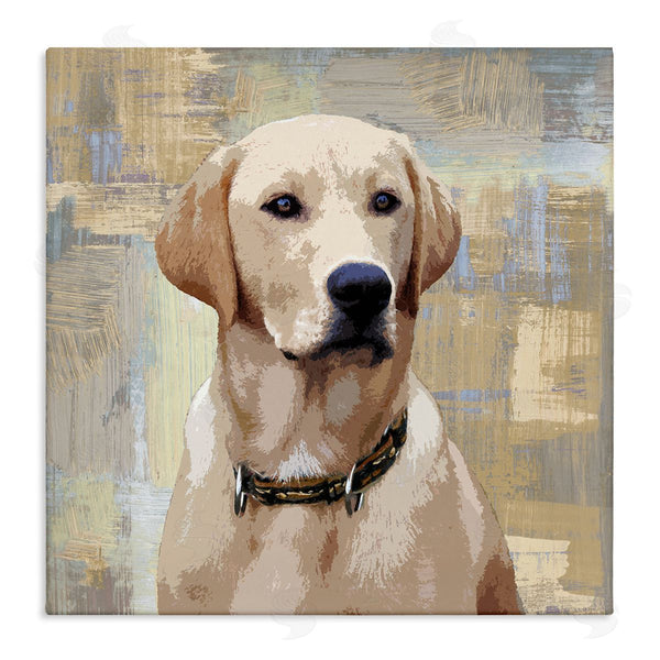 stupell industries Keri Rodgers | Sharp Golden Retriever Dog Grunge Patched Background Wall Art