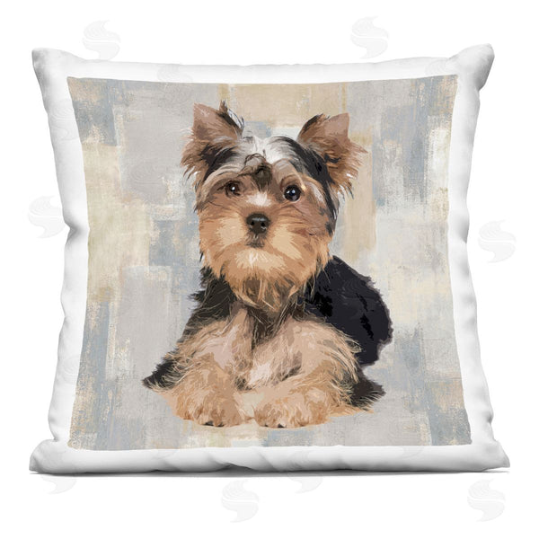 stupell industries Keri Rodgers | Yorkshire Terrier Dog Neutral Patchwork Pattern Printed Throw Pillow