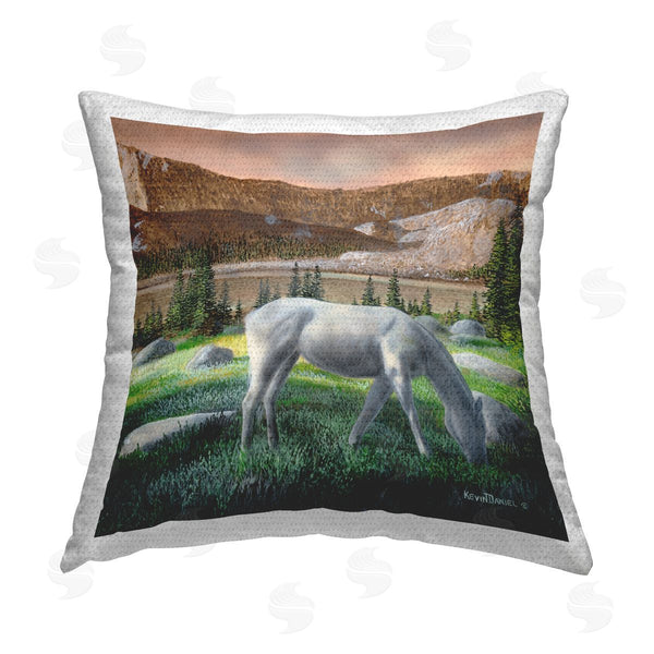Stupell Industries Kevin Daniel | Grazing Horses In Countryside Printed Throw Pillow
