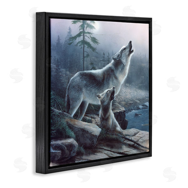Stupell Industries Kevin Daniel | Howling Wolf & Pup Landscape Wall Art