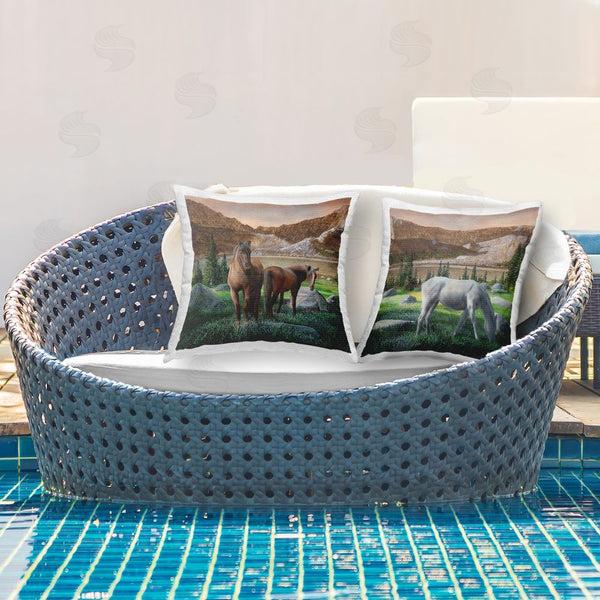 Stupell Industries Kevin Daniel | Mountain Valley Horses Printed Throw Pillow Set