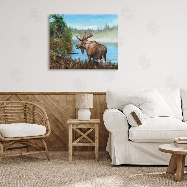 Stupell Industries Kevin Daniel | Rustic Moose Wading In Shore Wall Art